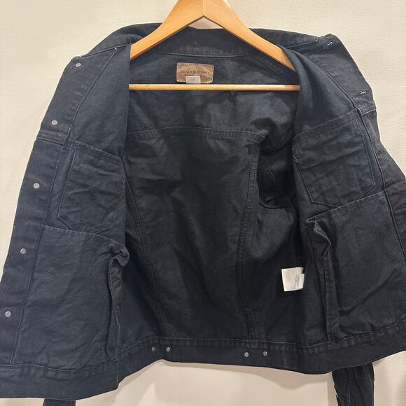 Denim & Supply Ralph Lauren Black Denim Trucker Jacket Utility Workwear Sz Small - Picture 4 of 10